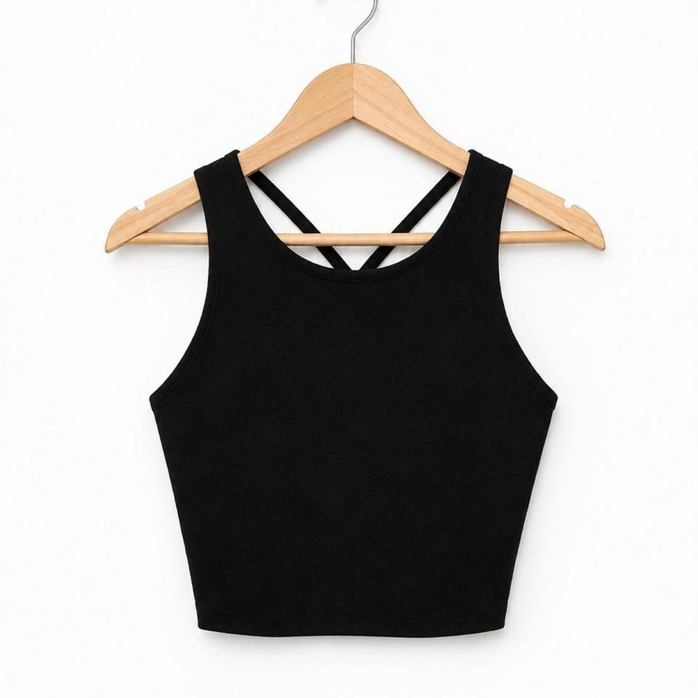 Athleta Black Cropped Strappy Tank